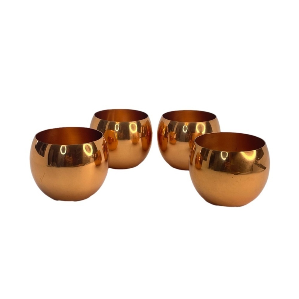 Vintage Coppercraft Guild Mules Set of 4 Copper Rolly Polly Glasses